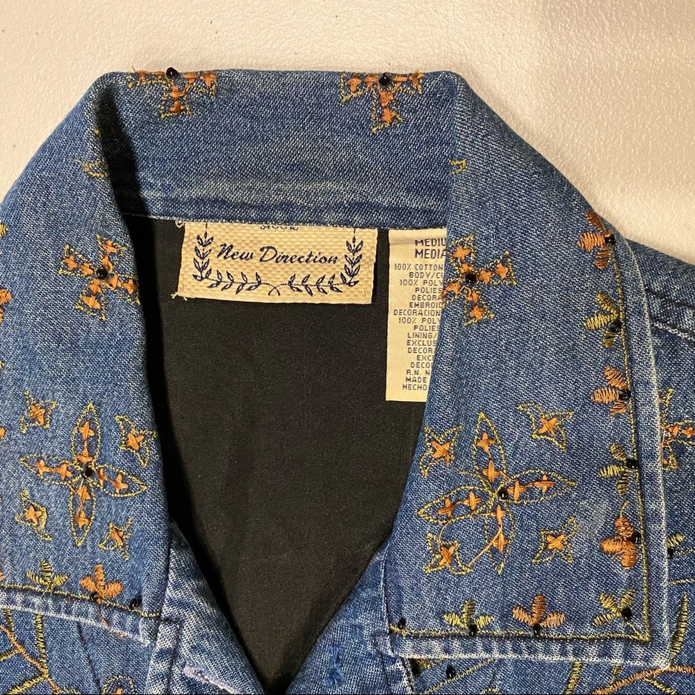 new directions Embroidered Blue Denim Jacket - Picture 3 of 8